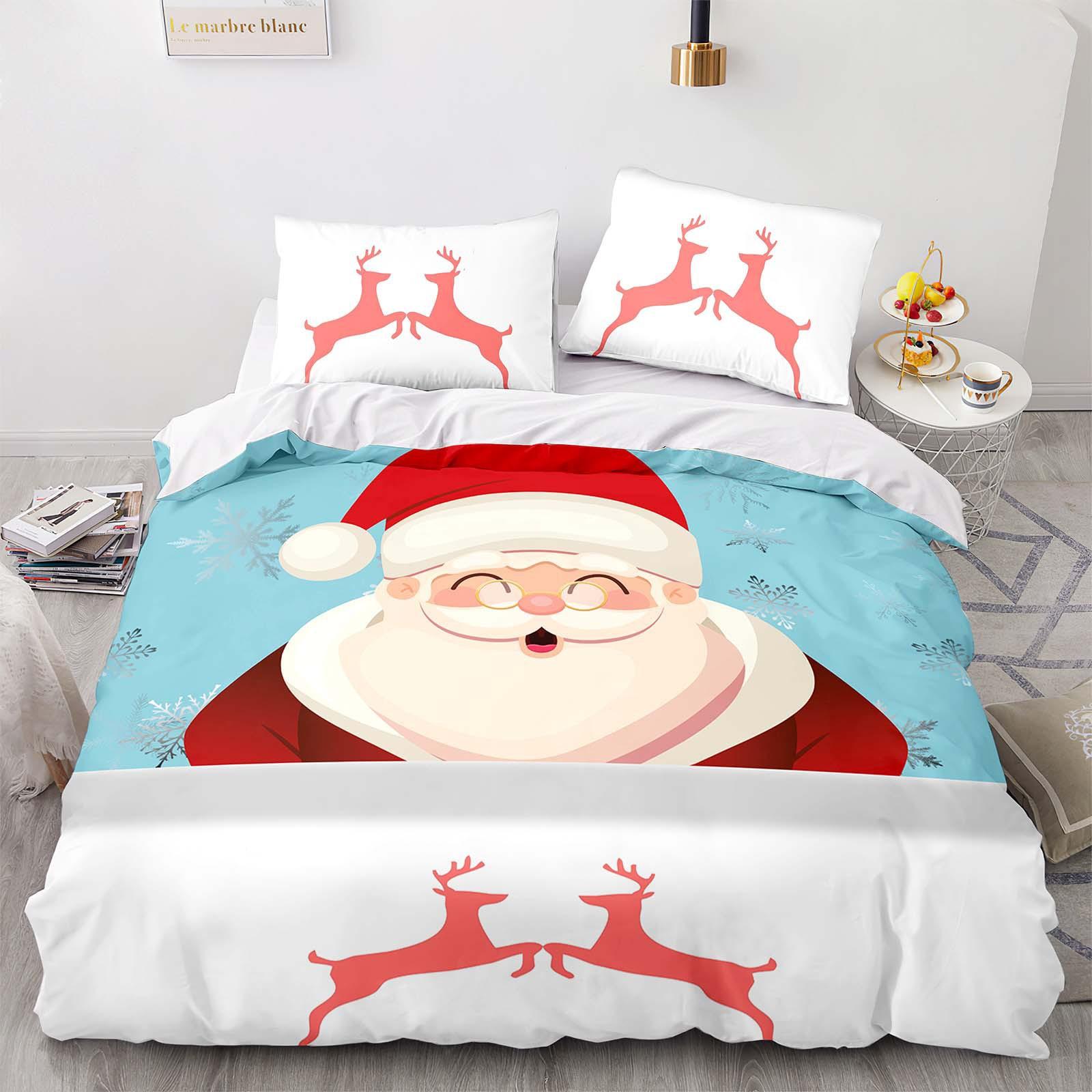 

Home Textile Christmas Quilt Cover Digital Printing Three-Piece Set 140*210cm