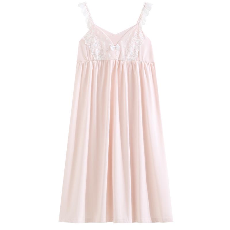 Women's Summer Lace Nightgown with Chest Pad - Wearable As Homewear or Dress