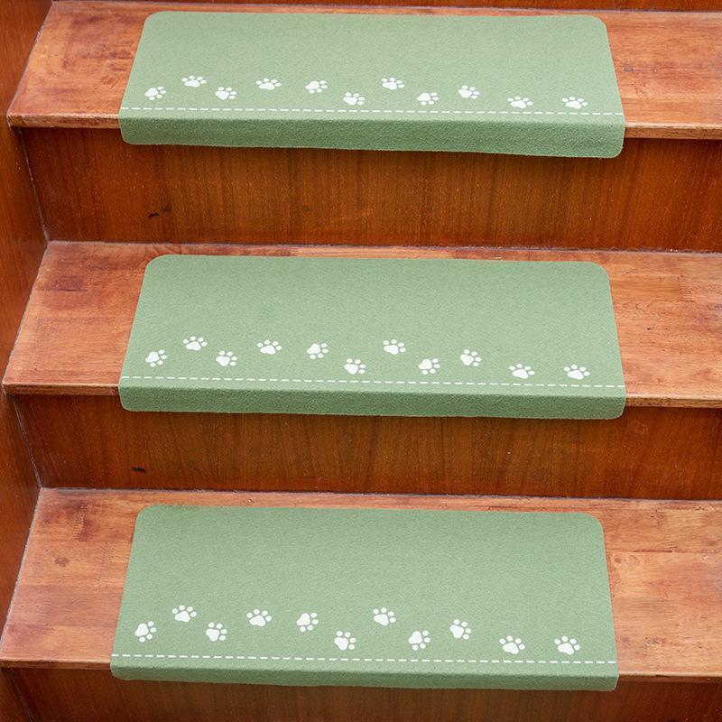 Self Adhesive Luminous Bear Claw Stair Mat Washable Safety Mute Step Anti-Slip Pad Water Absorbing Step Rug Carpet Stair