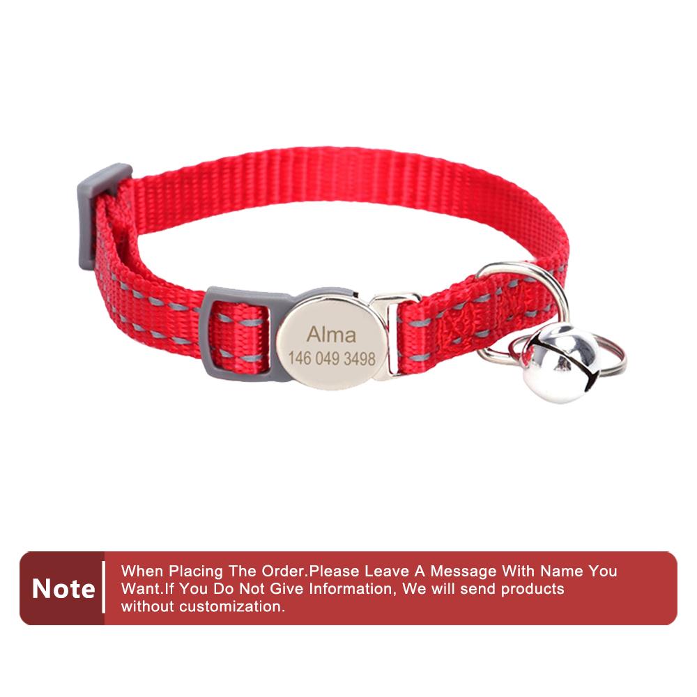 Personalized Name Cat Collar Kitten Puppy Anti-lost DIY Tag Custom Pet Collar Engraved Phone For Small Dog Puppy