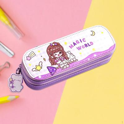 Estojo de Lápis Multiuso Bolsa com Zíper Cosméticos para Crianças Mulheres Estudantes