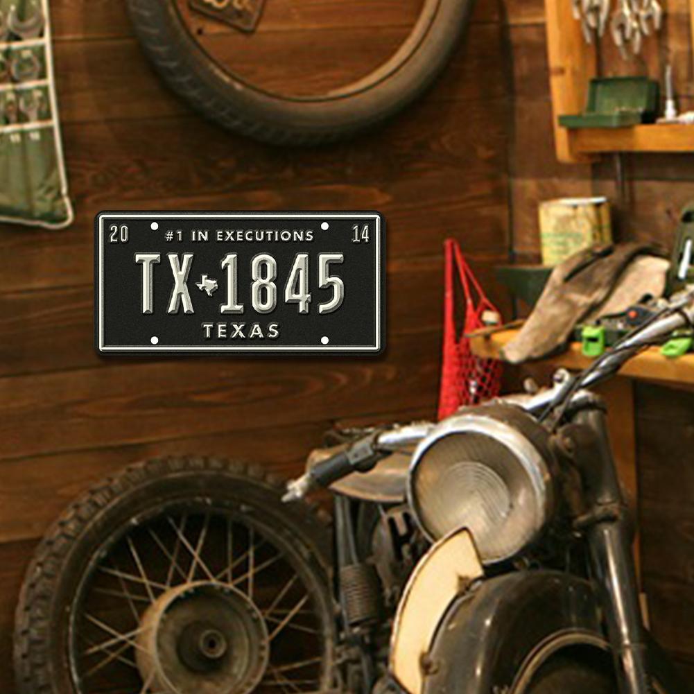 Vintage-Metallplatte Lizenz Rechteckig Eisen Gemälde Wandkunst Heimdekoration 30