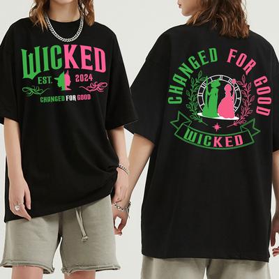 Wicked Change for Good T-Shirt Hot Fashion Herren Harajuku Ästhetik Elphaba Glinda T-Shirt Unisex Hochwertige Baumwoll-T-Shirts