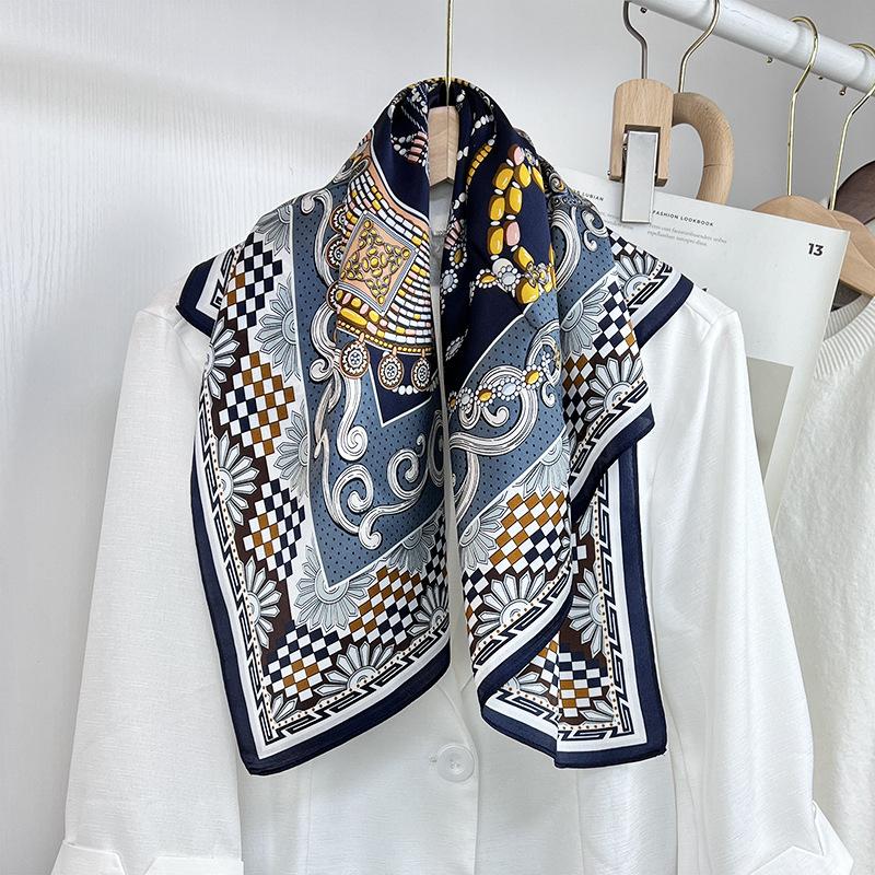 Spring And Autumn Classical High-Grade Silk Silk Scarf Women'S Thin Scarf Elegant Light Luxury High-End Shawl