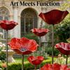 Handcrafted Metal Flower Garden Stake Ground Insert Bee Watering Station  Outdoor Yard Art