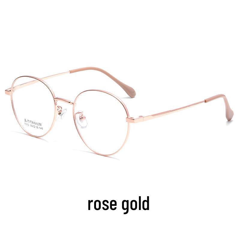 Baishifen Lightweight Non-Magnetic Titanium Retro Round Eyeglass Frame for Small Faces (1010TH)