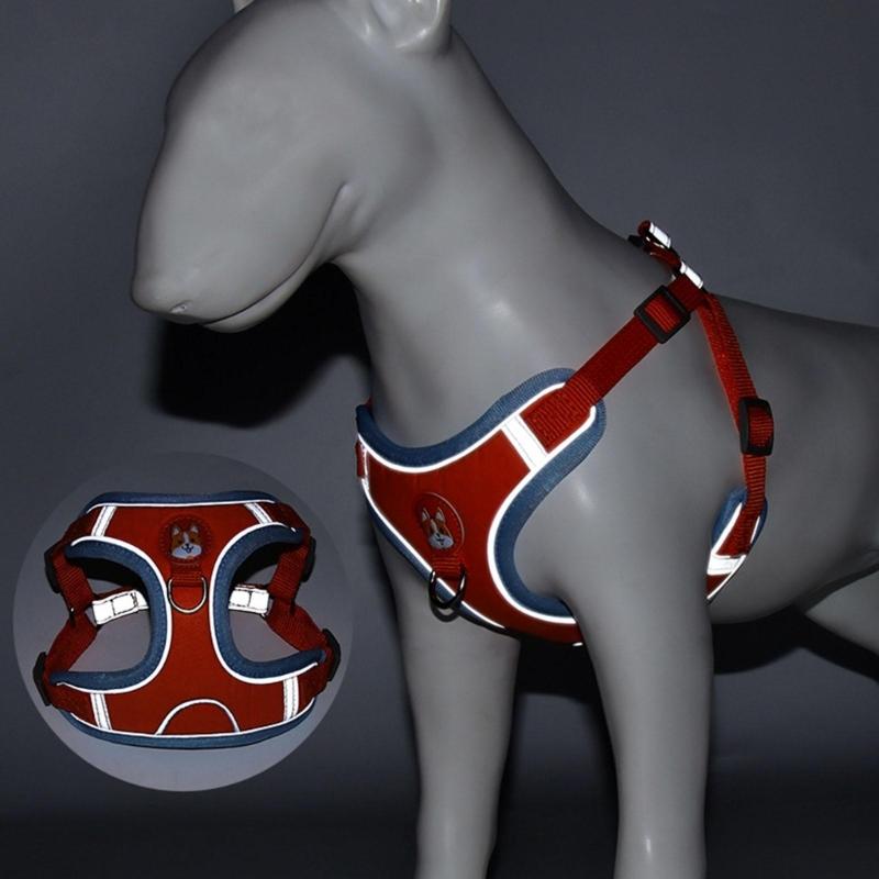 Pet Chest Strap Vest Type Dog Strap Small Dog Rope Outdoor Reflective Breathable Dog Traction Rope Dog Collar Seat Belts