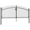 Portail double - VIDAXL - 300 x 150 cm - Acier noir - Design haut en lance - 3 clés incluses
