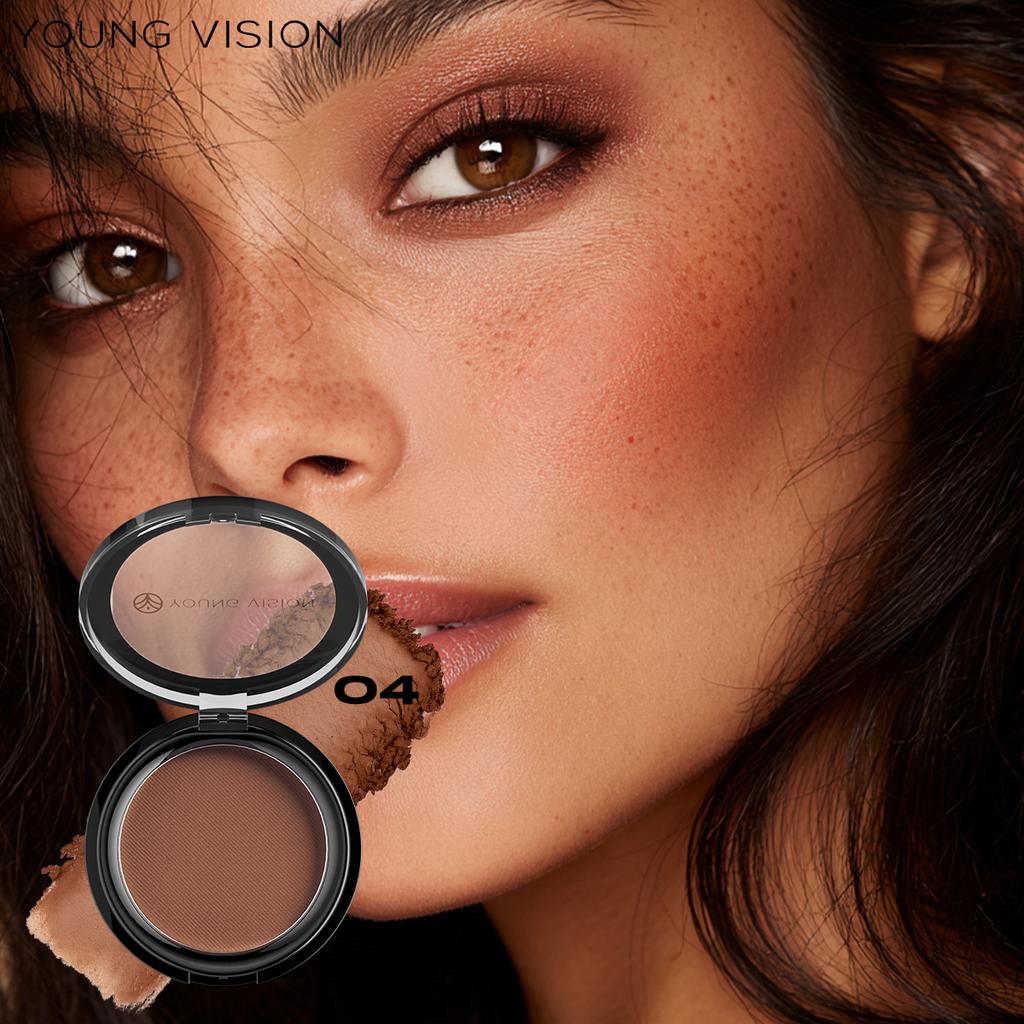 YOUNG VISION Matte Bronzer 5-in-1 Makeup Palette, Contour Powder Long-Lasting Oil Control, 6 Shades Waterproof & Sweat-Proof