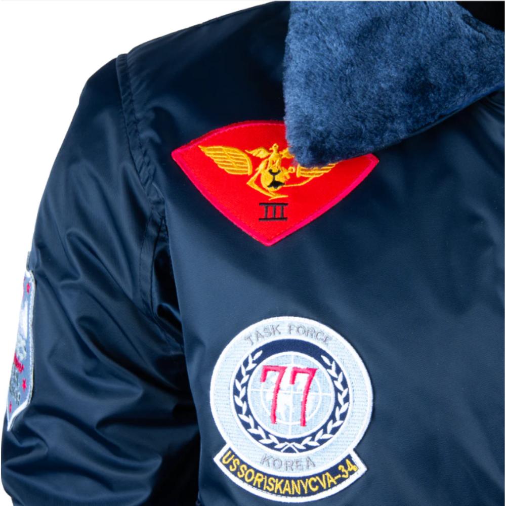 AVIATRIX Men's Top Gun Aviator Bomber Jacket (Y2Y9) - Navy Blue