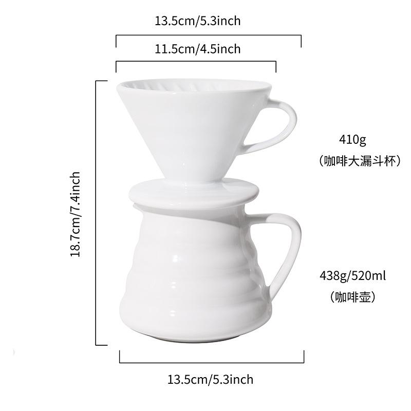 Pour Over Coffee Maker Ceramic Coffee Maker 520ml Pour Over Coffee Dripper Filters