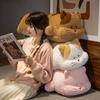 Long Striped Fat Cat Doll Pillow Girl Sleeping Plush Toy Doll Softly Hold Long Striped Pillow Clamp Legs Big Doll