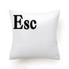 Keyboard Jeanette Alt Del Ctrl Letter Pattern Hug Cushion Cover Black and White Home Decor Home Car Comfort Cushion Cover    ...