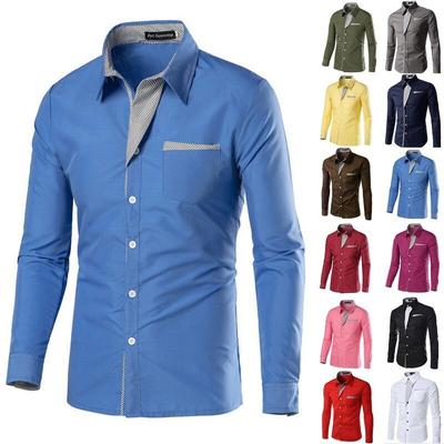 Sale Fashion Camisa Masculina Long Sleeve Shirt Men Slim Fit Design Formal Casual Brand Male Dress Shirt