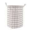 Multifunctional Cotton and Linen Lattice Dirty Clothes Basket Clothes Toys Sundries Storage Bucket Foldable Dirty Clothes Basket