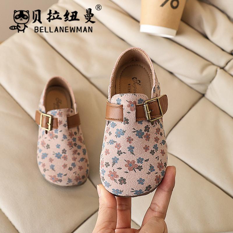 

Girls Floral Princess Shoes, New Spring and Autumn Children s Soft Sole Birkenstock Shoes, Toddler Loafers 23-28Please take a photo