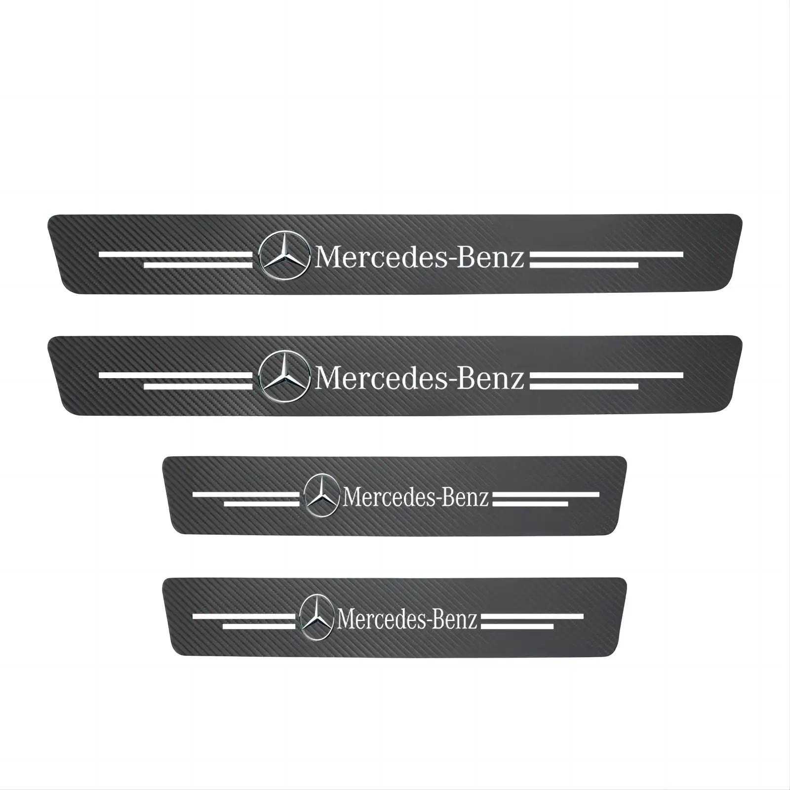 

Защитная наклейка на порог двери автомобиля из углеродного волокна для Mercedes Benz W203 W204 W205 W210 W211 W212 W221 W222 CLS CLA CLK SLK GLK Mercedes