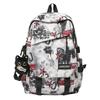 Student School Bag Nylon Backpack Men's Large Capacity Graffiti Backpack