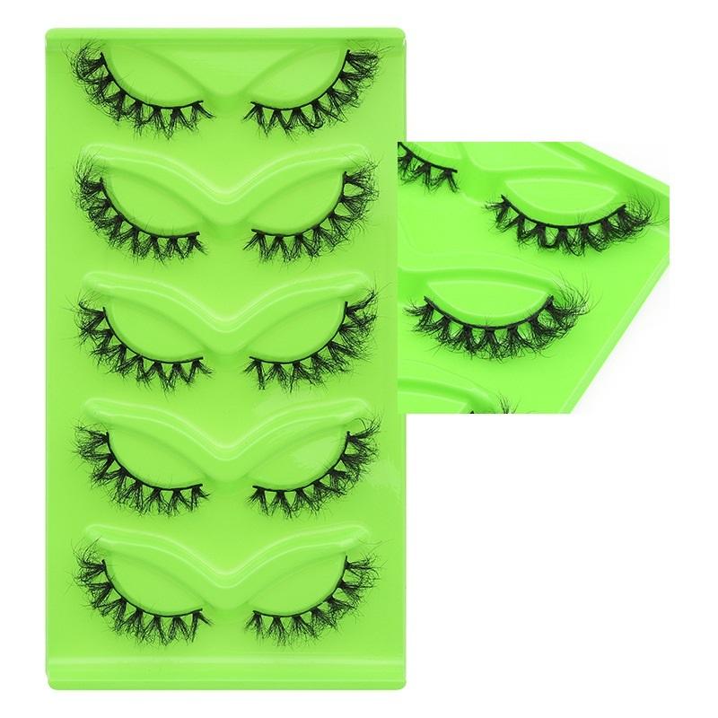 

5 пар новых натуральных ресниц Manga, мягкие ресницы, густые накладные ресницы, ежедневные свидания, тонкие ресницы Manga