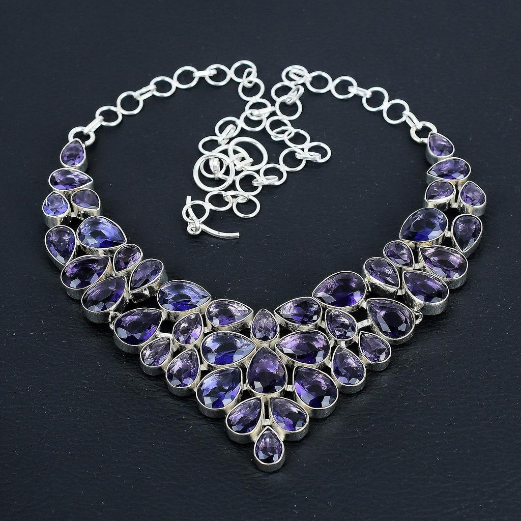 Beautiful Amethyst Gemstone Handmade 925 Sterling Silver Necklace, Amethyst Silver Necklace For Wife, Unisex Necklace, Wadding Gift