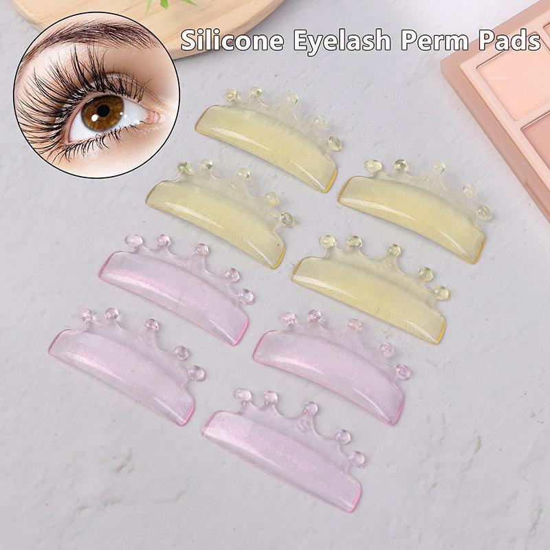 2Pairs Crown Shape Glue Free Silicone Eyelash Perm Rod Lash Lifting Lamination Pad 3D Lashes Extension Curler Accessories Tools