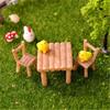 Miniature Tables and Chairs Exquisite Micro Landscape Ornament for Home Desktop Decoration House Accessories Outdoor Decor FU