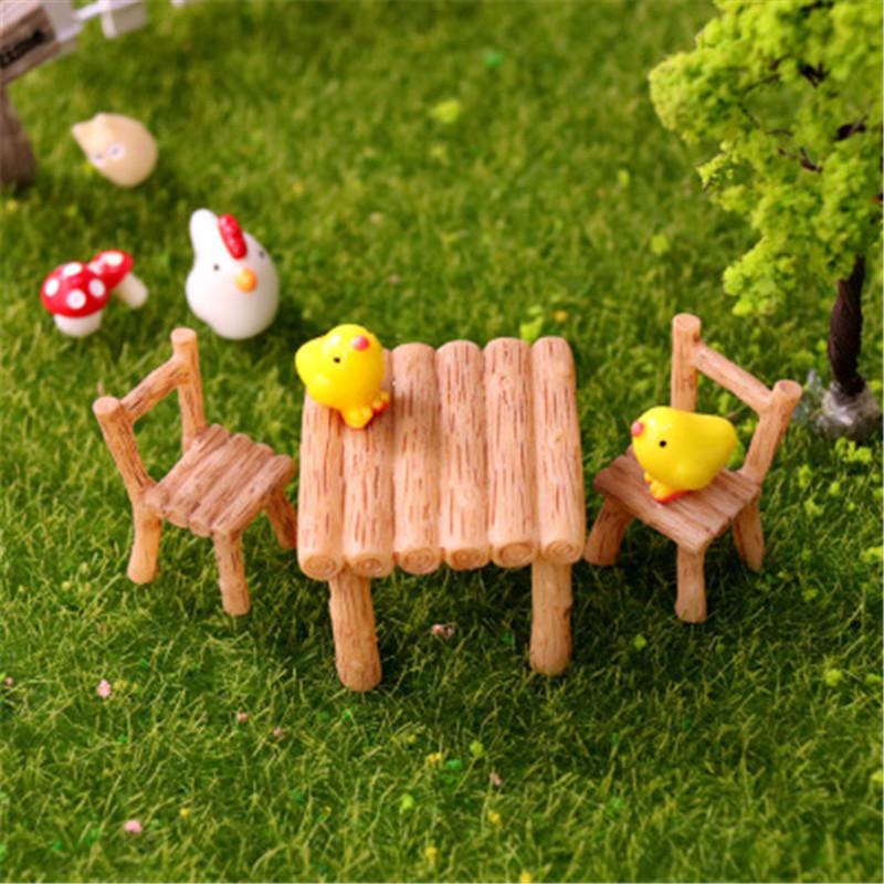 Miniature Tables and Chairs Exquisite Micro Landscape Ornament for Home Desktop Decoration House Accessories Outdoor Decor FU