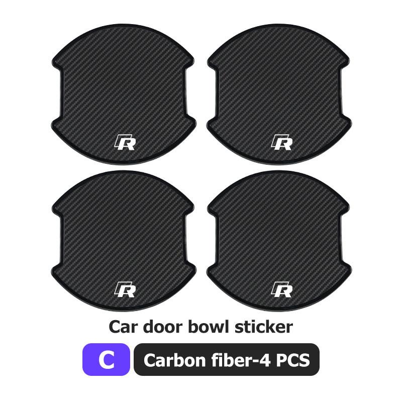 Hub Caps For Volkswagen VW Car Threshold Sticker Door Handle Bowl Scratch Protect Stickers Scirocco Jetta Beetle Golf 4 5 6 Pass