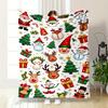 Christmas Themed Santa and Reindeer Pattern Patterned Flannel Blanket Perfect for the Bedroom Living Room, Sofa, or a Little Nap