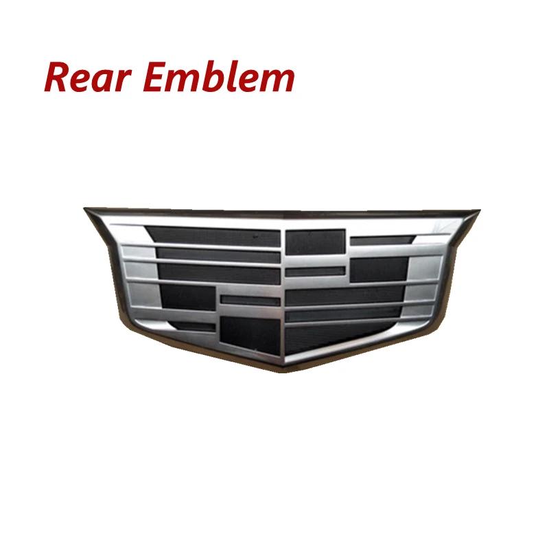 Dla Cadillac XTS XT5 XT6 ATS-L Emblemat z włókna węglowego Grill przedni samochodu Naklejka na tył Akcesoria zewnętrzne do tuningu samochodu