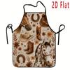 1pc Western Ranch Horse & Floral Apron Suitable for Cooking, Baking, Grilling, Gardening - Reusable Horse-Themed Apron with Western /Cowgirl, Bib, BBQ