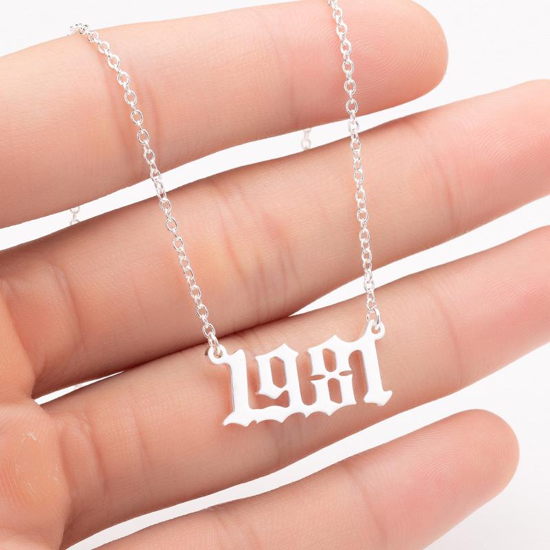 2025 Stainless Steel Year Necklace – Birthday Pendant, Bestie Gift, Versatile Slimming Chain