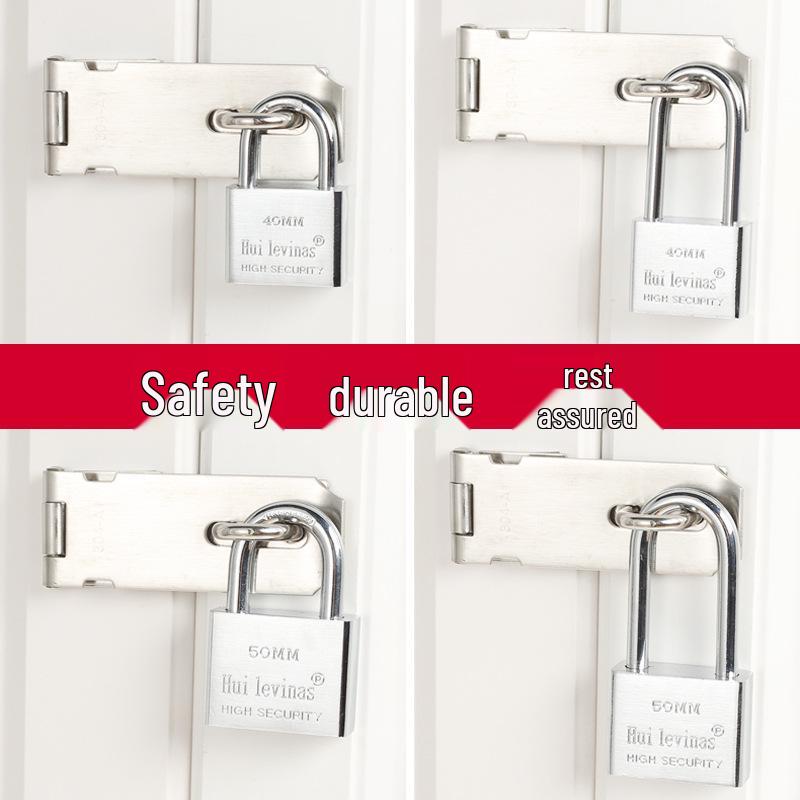 Blade-Shaped Stainless Steel Padlock, Square Head, 30mm, Ideal for Doors, Dorm Rooms, Cabinets, Long-Shank Anti-Theft Design.