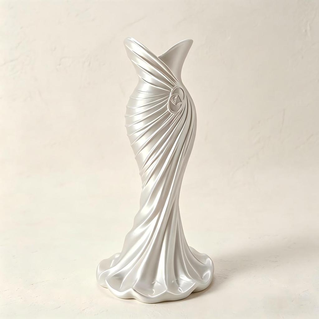 3D Kleid Vasen Ornament: Modernes, Hochwertiges Blumenarrangement Kunstwerk