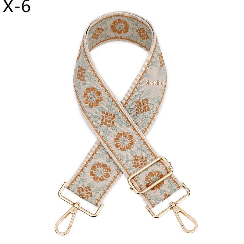 Nastavitelný žakárový ramenní popruh v etnickém stylu pro dámské crossbody tašky