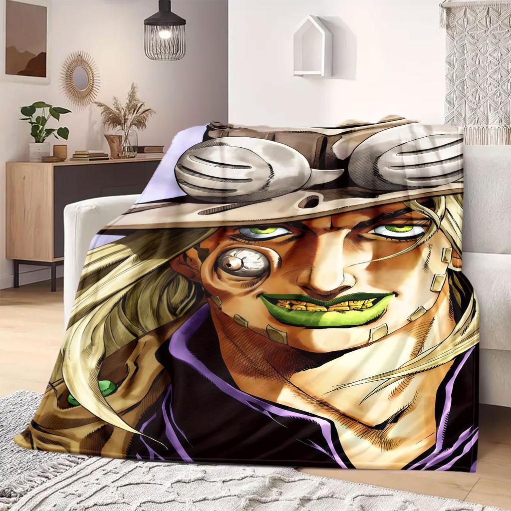 JOJO Anime Flanelldecke Warm, Gemütlich, Geeignet für Schlafzimmer, Sofas, Betten, Stühle, Picknicks, Reisen