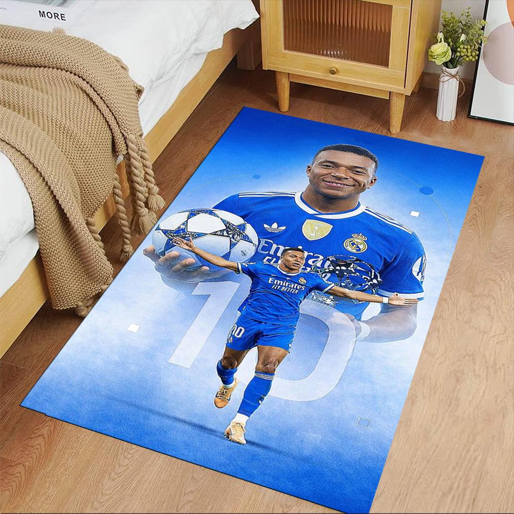 Star Player Kylian Mbappé Area Rug Suitable for Balcony Study room Outdoor Foyer Antislip Carpet Anime Office Decor Spiritual Gift