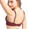French underwear women's thin cotton eyelashes lace soft steel ring sexy underwear big chest small anti-sagging bra cover