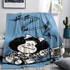 1PC Mafalda Print Flannel Blanket, High quality Comfortable for All Seasons, Home Decor, Warmth and Comfort, Perfect for Christmas Gifts 79