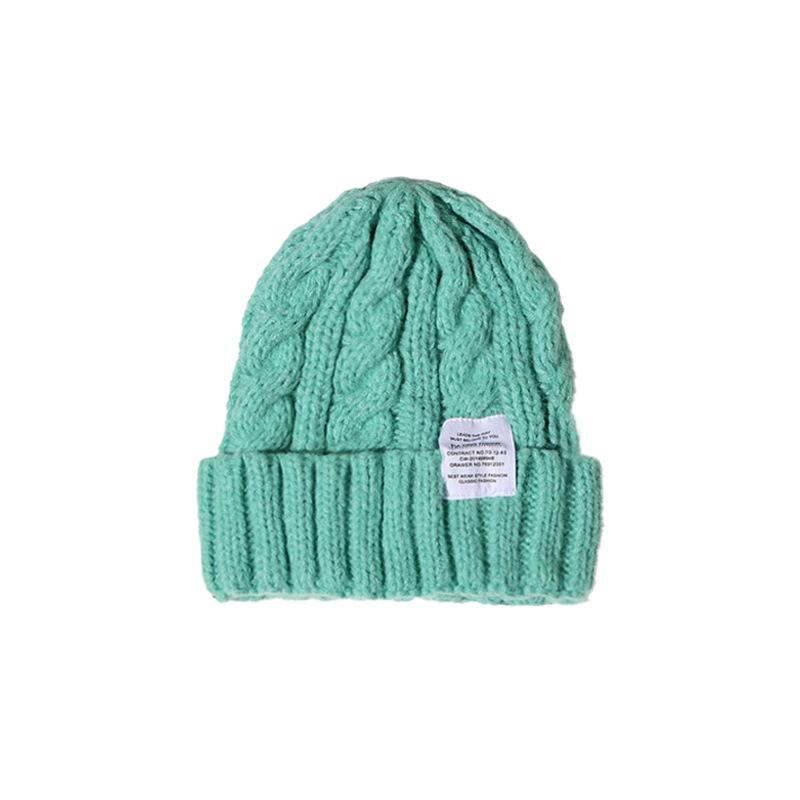 Simple Autumn and Winter Hat Big Head Circumference Knitted Wool Hat Loose Ins Face Small Twist Thickened Winter Warm Hat
