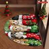 1Pcs Cute Christmas Cat Semi Circle Welcome Doormat Non-Slip for Outdoor Patio Porch Kitchen Bathroom Entryway Floor Mat