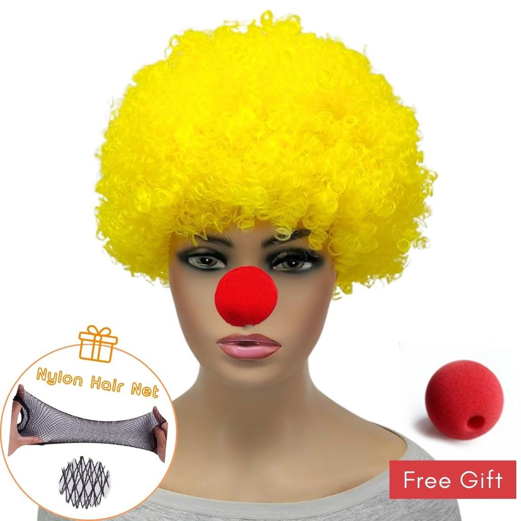 Bunte flauschige explosive Kopf Clown hitzebeständige synthetische Perücke Aprilscherz Halloween Rollenspiel