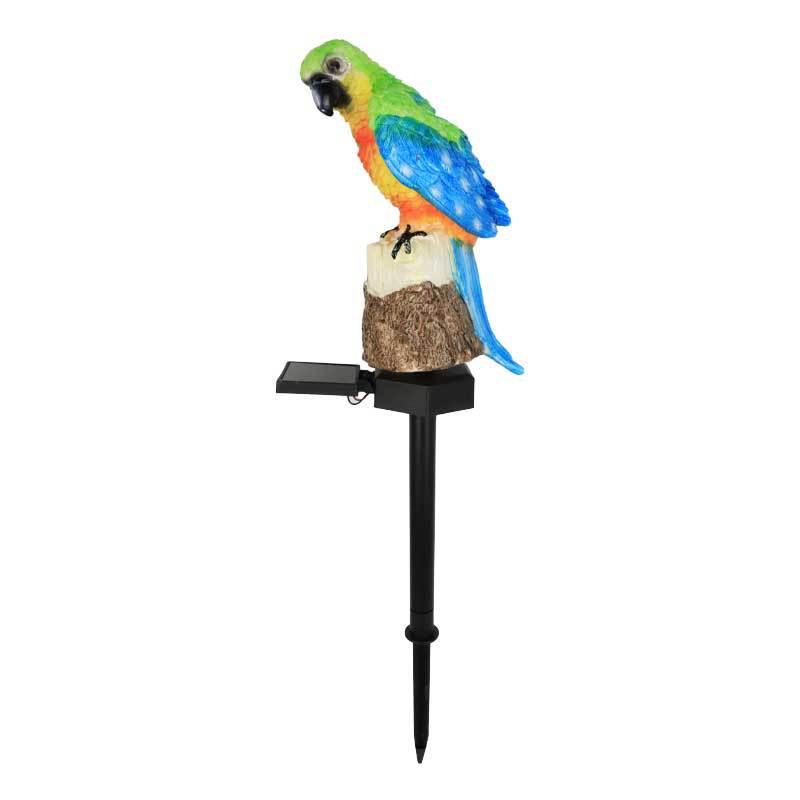 Cross-border Solar Resin Parrot Lawn Lamp - Outdoor Decorative Ground Light