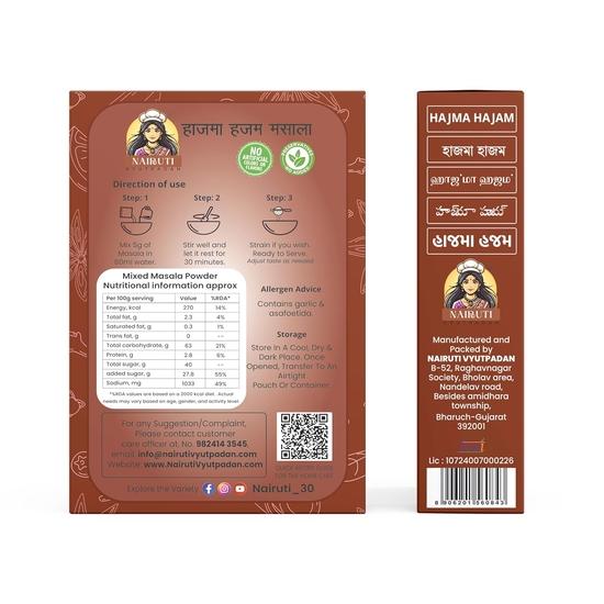 Nairuti Vyutpadan Panipuri Premix – Hajma Hajam 50g | Polvere Masala Panipuri Piccante & Aspra | Miscela Istantanea per Acqua Golgappa | Gusto Reale da Strada