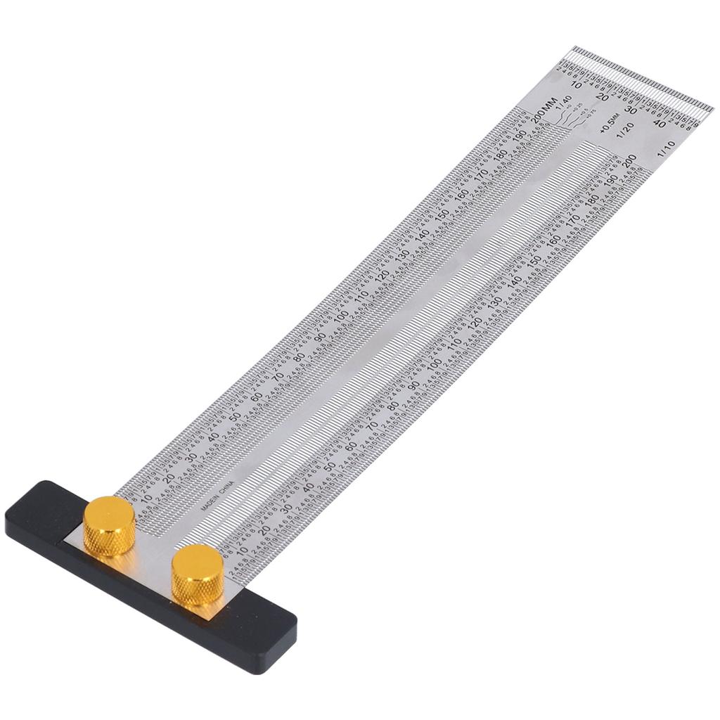 Marking Scale Exquisite Accurate Portable Convenient Sturdy Multifunctional Tshaped Hole Ruler(200mm )