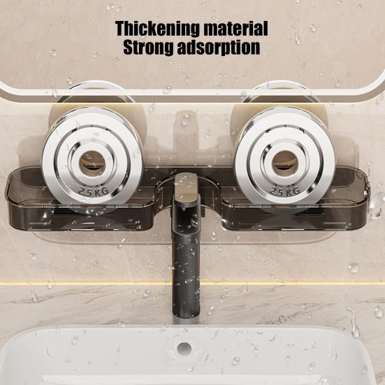 Kitchen Sink Faucet Organizer Storage Rack Strong Load-bearing Easy To Install Suction