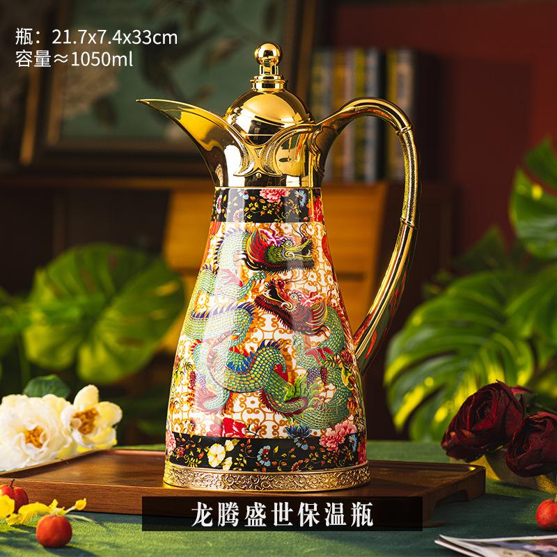 Longteng Shengshi Thermal Insulation Pot Large Capacity Household Warm Pot Hot Pot Glass Gall New Thermos Bottle Open Pot 1050ML