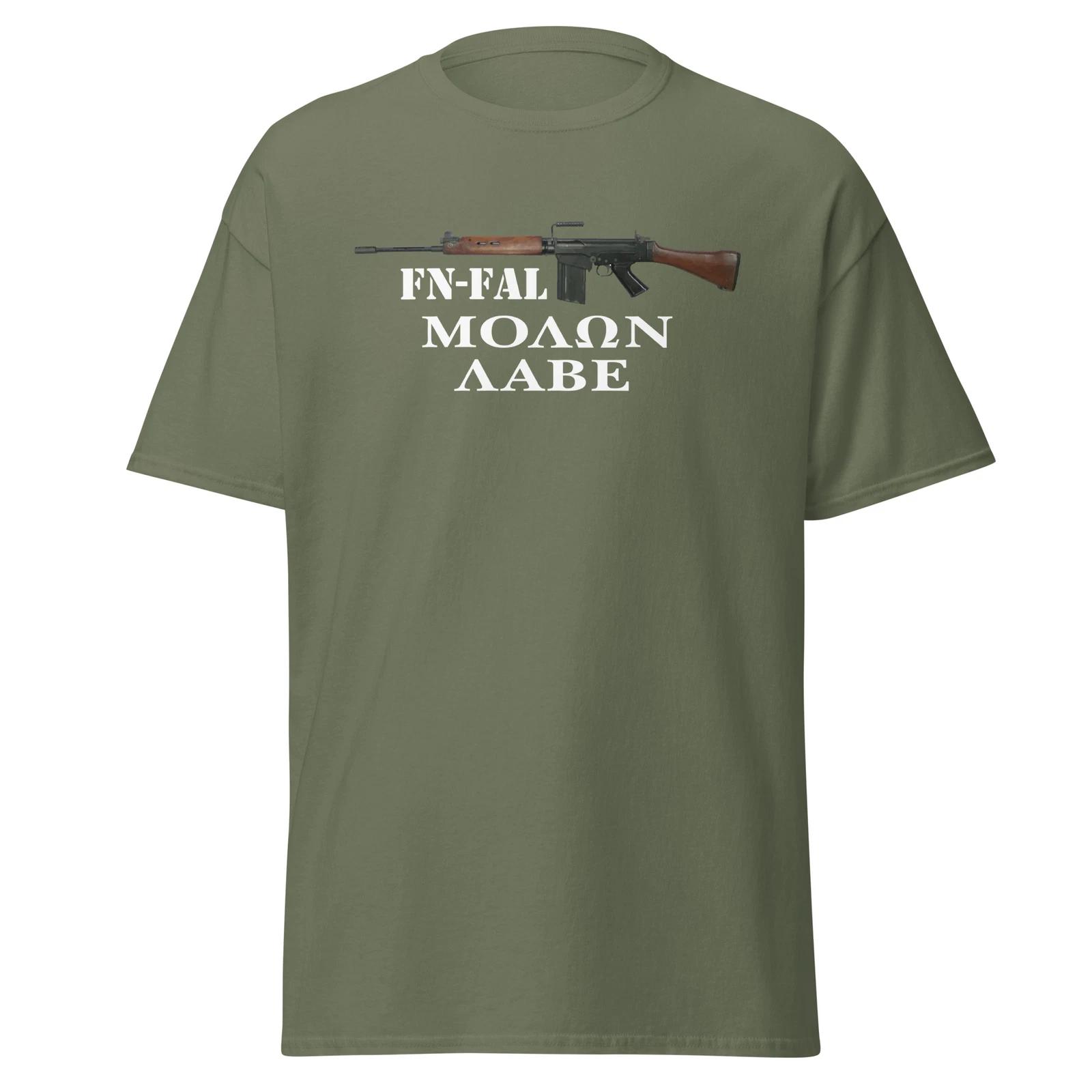FN FAL Rifle, Molon Labe Spartan Warrior Men s Classic T-Shirt S