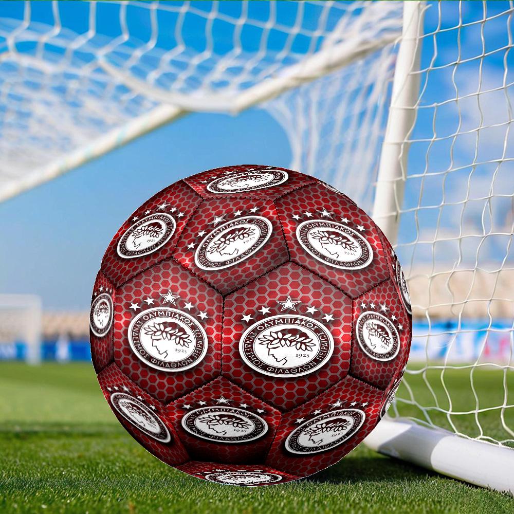 Olympiacos Fc Crest Emblem Size 5 Soccer Ball, Suitable for Training and Matches, High-Elasticity, Wear-Resistant Material Gift for Fan