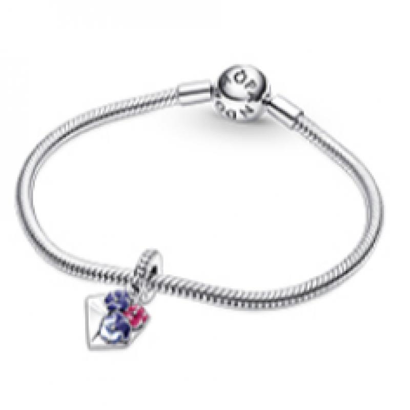 Pandora Pansy Flower Envelope Dangle Charm 790787c01